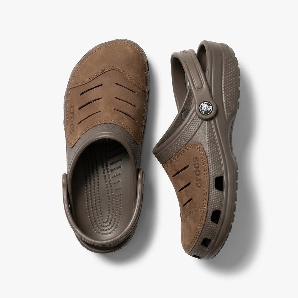 Crocs Yukon Vista II Brown Leather Clog Mule Unisex Size Mens 9 Womens 11
